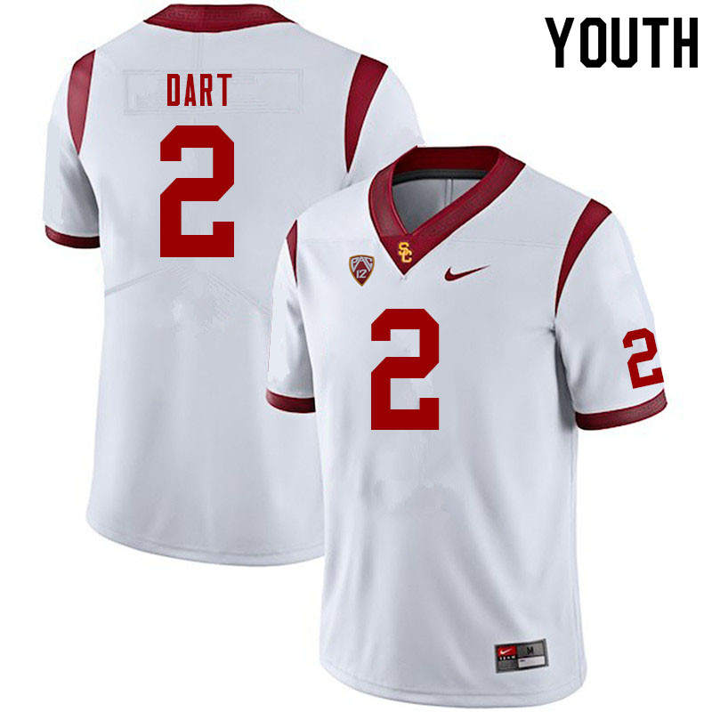 Youth #2 Jaxson Dart USC Trojans College Football Jerseys Sale-White - Click Image to Close